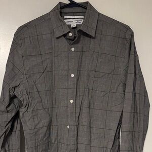 Old Navy Charcoal Checkered Dress Shirt